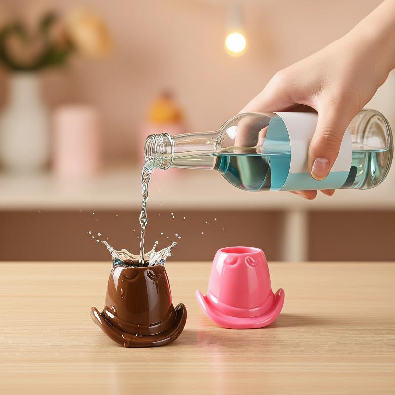 Wine Beer Hat - 壊れないカウボーイハット型ワイングラス。繰り返し使えるビールやジュース用のカップ。ご家庭用。