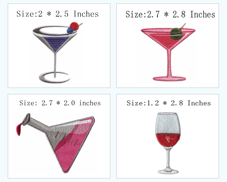 カップ＆ドリンクをテーマにした、アイロンで貼り付けられる刺繍 - Wine Beer Hat のレビューと価格