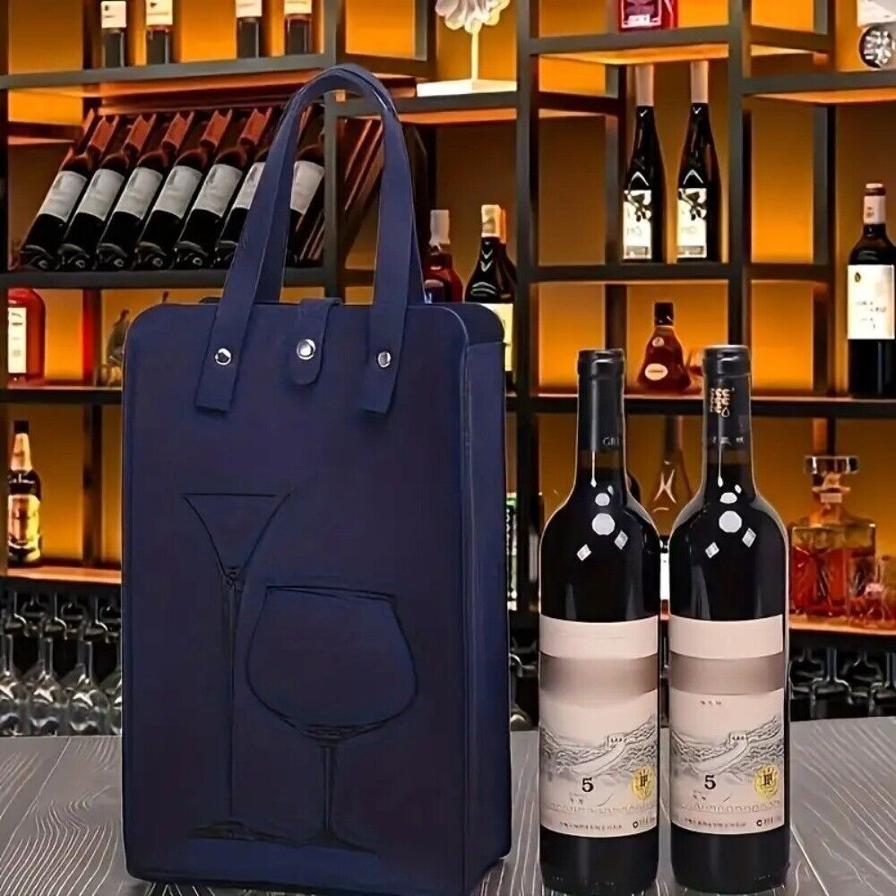 高品質フェルト製赤ワインバッグ、ダブルハンドル付きワインギフ - Wine & Beer Guayaquil のレビューと価格