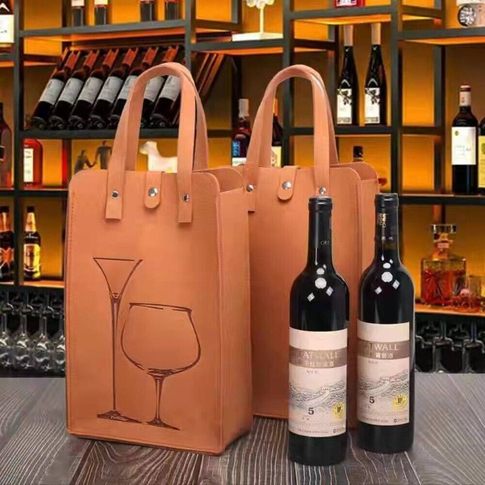 高品質フェルト製赤ワインバッグ、ダブルハンドル付きワインギフ - Wine & Beer Guayaquil のレビューと価格
